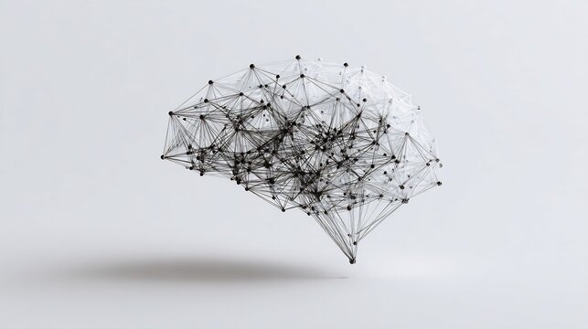 Abstract brain network symbolizing cognitive processes and intelligence innovation
