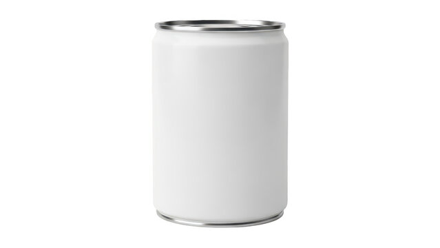 Blank white aluminum soda can for product branding and refreshment beverage design