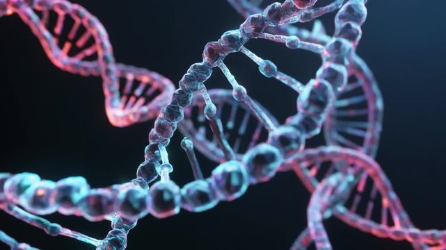 3D DNA Double Helix Strand, Genetic Code, Biotechnology, Science, Medicine, Research