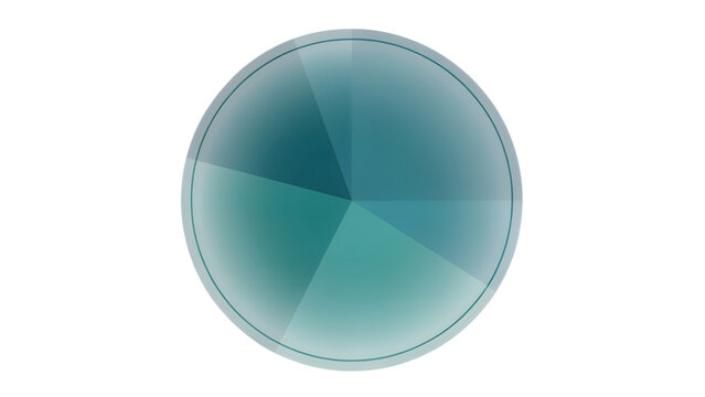 Circular infographic with five distinct segments in blue and teal gradients isolated on a solid black background