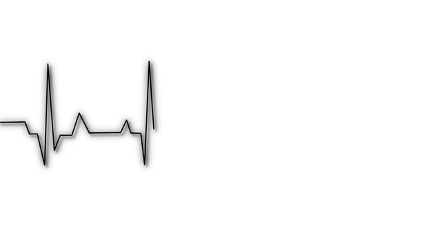 Heartbeat and pulse rate signal neon colorful technology animation on grid background. Electrocardiogram show heart beat line icon animated video on white background.