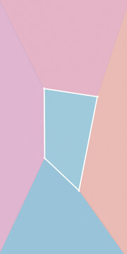 A minimalist composition of layered polygonal shapes in soft rose, lilac, coral, and aqua creates a calm contemporary backdrop for websites, presentations, posters, and branding.