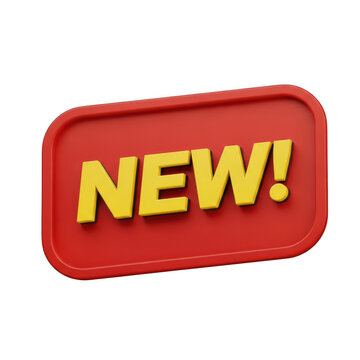Modern 3D new badge isolated on a transparent background