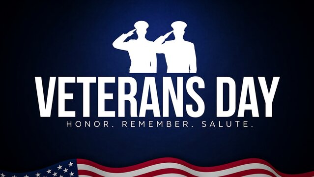 Veterans day tribute with saluting soldiers and patriotic american flag colors