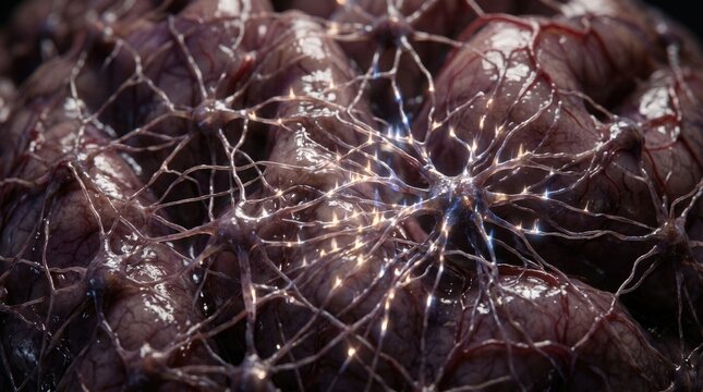 Translucent neuron network firing electrical impulses, biological evolution of complex intelligence, cerebral cortex representing a great filter, primal fermi paradox bottleneck.