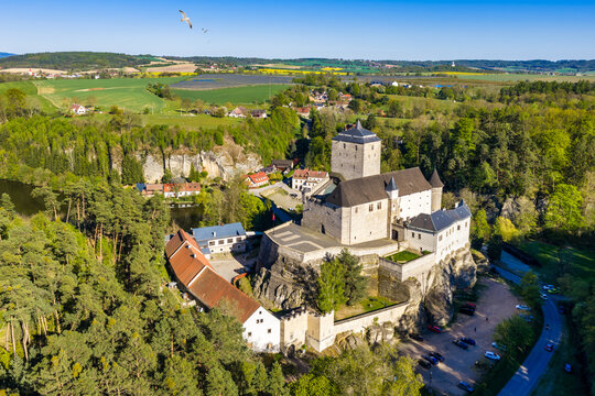 Kost Castle, located in the Bohemian Paradise region near Jič&iacute;n in the Liberec area of the Czech Republic, is a medieval stone fortress surrounded by forests.
