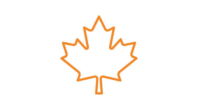 Vector illustration of day of fall maple leaf outline icon with seasonal