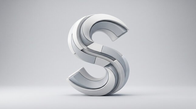 Futuristic s letter 3d with segmented architectural design