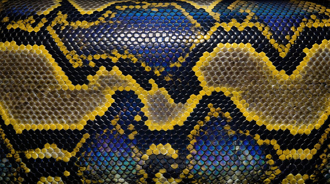Black Yellow Blue Gray Snake Skin Texture Pattern Scale