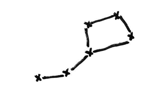 Big Dipper Constellation Doodle Line Art Black and White Vector Astrology Stars