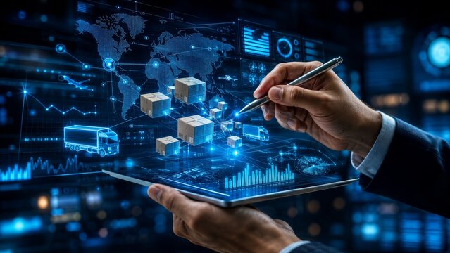 Advanced supply chain management visualization with detailed data insights for manufacturing efficiency.