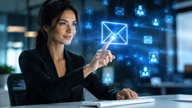 Digital communication and email service icons for inbox management.