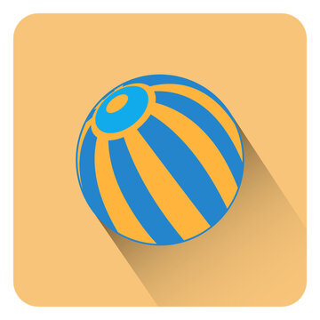 Png striped beach ball icon, transparent background