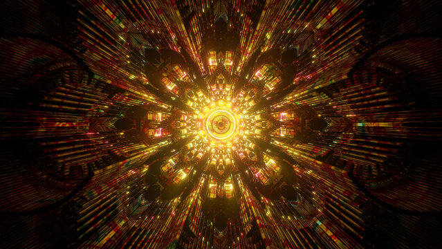 Golden radial light burst with warm metallic streaks around a brilliant center, created for sacred geometry, meditation, spiritual awakening, energy, illumination and abstract cosmic concepts
