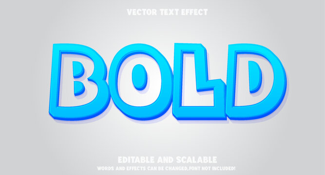 Bold 3D Vector Text Effect &ndash; Strong Typography Design


