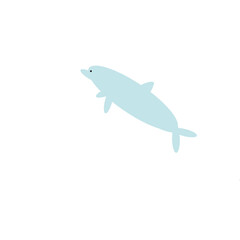 dolphin cartoon isolated on white © Andrea