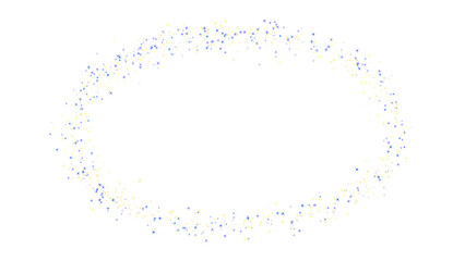 Glowing blue and yellow sparkle stars ring frame isolated on transparent background. Translucent magic glitter star wreath, and illuminated festive frame overlay for social media graphics and photo © Iryna