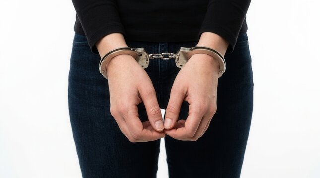 Person In Handcuffs Demonstrates Restricted Freedom