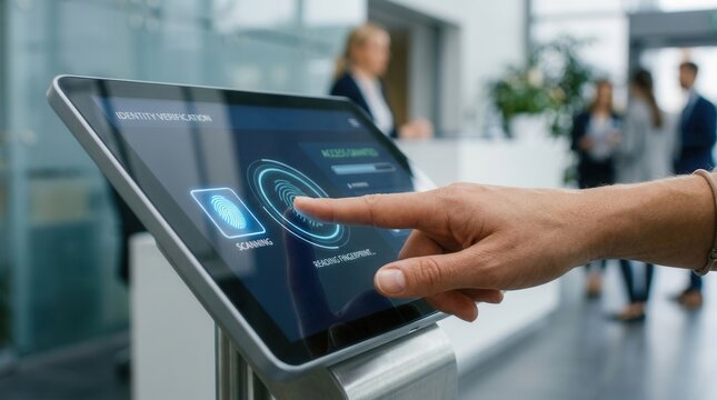 Modern Fingerprint Scanner For Secure Identity Verification Access Control System