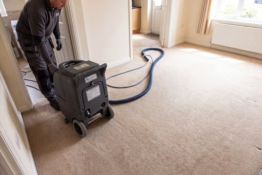 Residential carpet deep cleaning service with extraction machine
