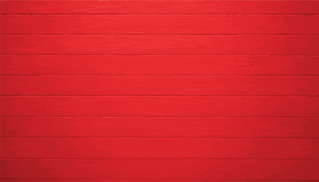 Red painted wood planks background texture with horizontal boards
