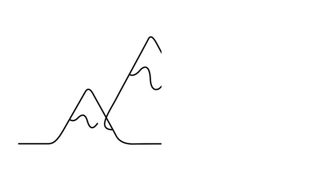 Simple abstract mountain line illustration