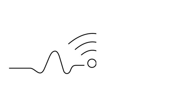 Wireless signal icon with sound wave illustration