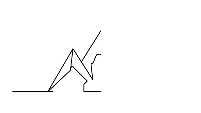 Simple mountain range illustration in black and white