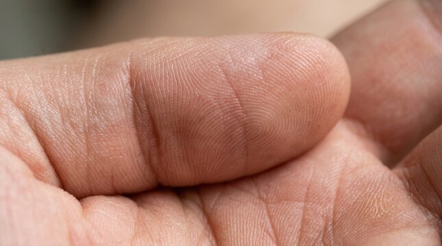 Macro View Of Fingerprint Detail On Human Skin