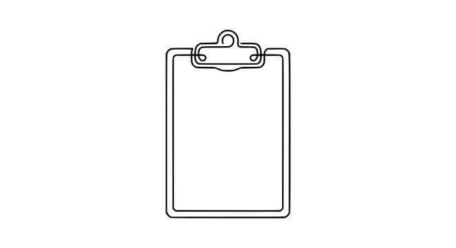 Clipboard isolated on transparent background simple outline drawing