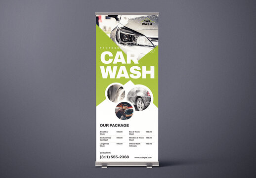 Car Wash Rollup Banner Layout