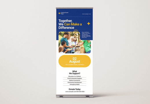 Charity Rollup Banner Template