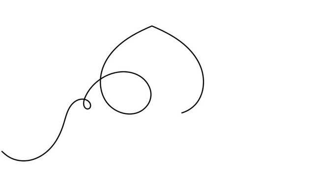 Modern playing spade card icon sign continuous one line drawing moving on white background minimalist single art competition and success winning symbol animation