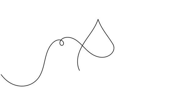 Modern playing spade card icon sign continuous one line drawing moving on white background minimalist single art competition and success winning symbol animation