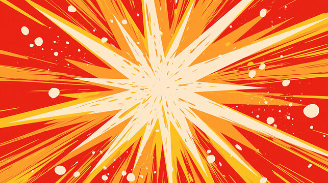 アメコミ風の爆発と集中線の背景