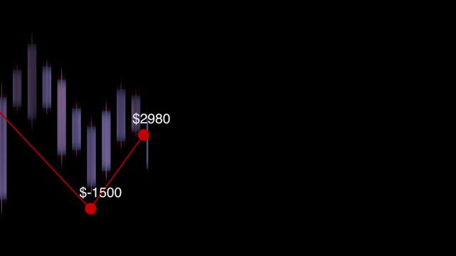 Online exchange trading. Forex currency trading on a blue background. Stock market candlesticks or stock chart moving up and down. Online trading concept animation.