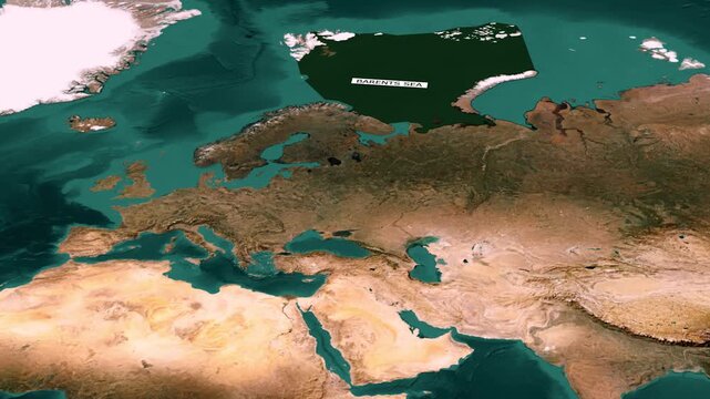 Barents Sea Map Arctic Region Russia Norway Animation