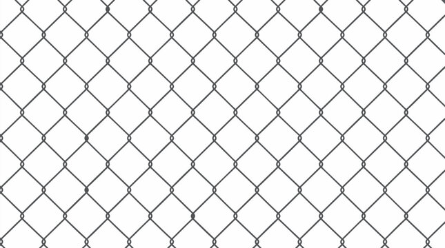 Seamless Chain Link Fence Pattern Diamond Wire Mesh Wall Texture Flat Monochrome Industrial Grid Clean Vector Background for Web and Print Design Modular Tiling Surface detailed commercial stock