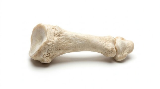 Human Toe Bone Isolated on White Studio Background