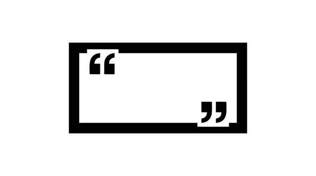 Vector illustration of quote box icon with quotation marks testimonial or speech bubble symbol on a transparent background