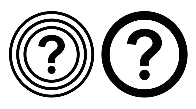 Vector illustration of set of question mark icons on a transparent background
