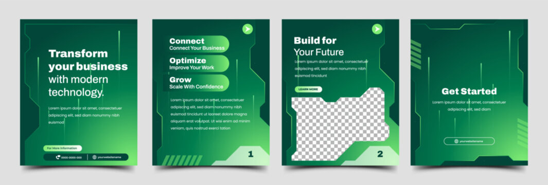 Modern Technology Business Marketing Social Media Template Collection