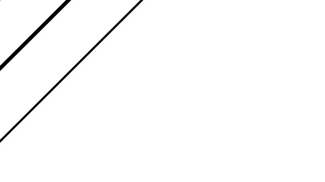 Abstract linear motion element for creative cinematic production and clip transition, dynamic black and white diagonal stripe background, simple geometric line overlay transition effect. 4k video