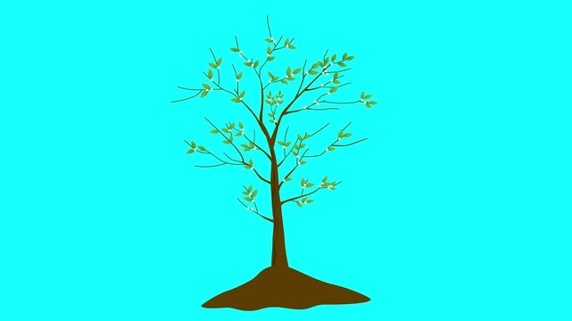 Animated money tree growing dollar bills, symbolizing wealth, financial growth, investment, prosperity and business success.