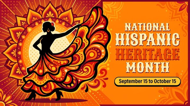 Vibrant Hispanic Heritage Flamenco Celebration Background Design