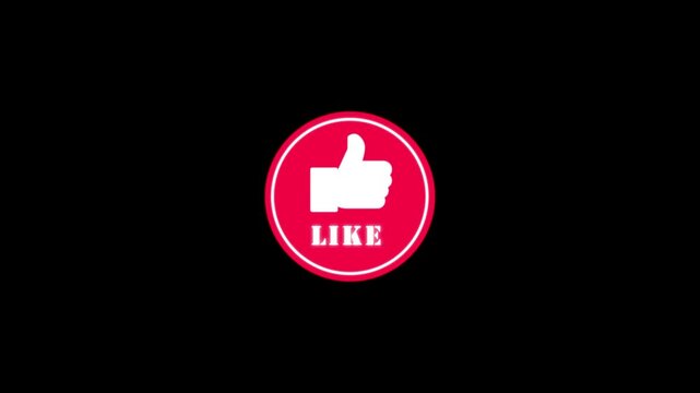 Bright pink like button with white thumbs up icon