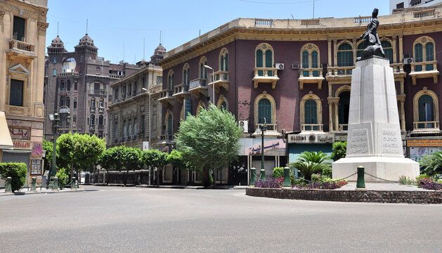Cairo, Egypt - July 16 2010: photo of mostafa kamel square