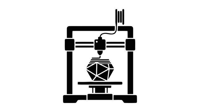 Vector illustration of 3d printer icon on a transparent background