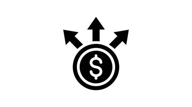 Vector illustration of financial growth and investment strategy icon on a transparent background