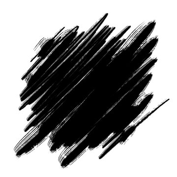 Scribble Effect: A black scribble with a rough texture and a chaotic arrangement of lines conveys an abstract artistic expression.